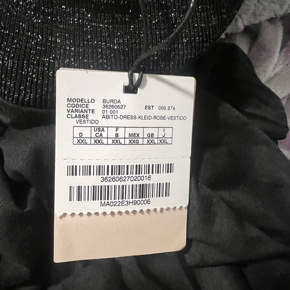 Marella Burda Midi Dress in Jersey Black 2XL Turtleneck Drawstring Pleated 2XL - Picture 5 of 6